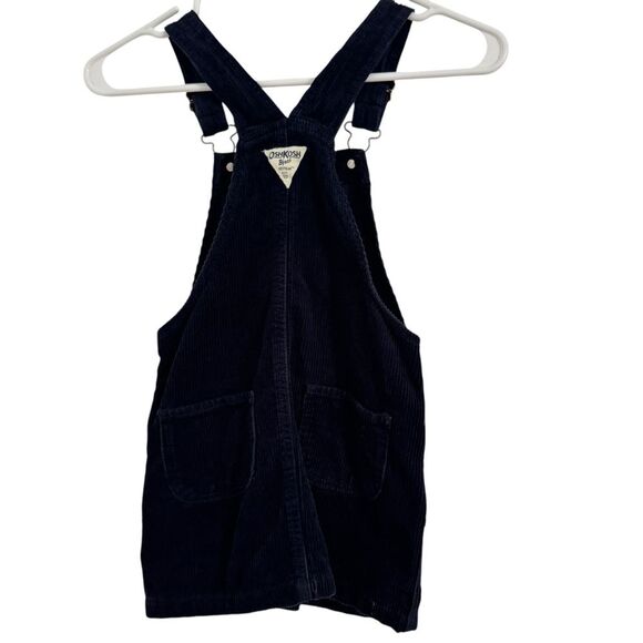 Oshkosh Girl's Size 6 Blue Navy Corduroy Overall Dress Snap Front - Picture 4 of 7